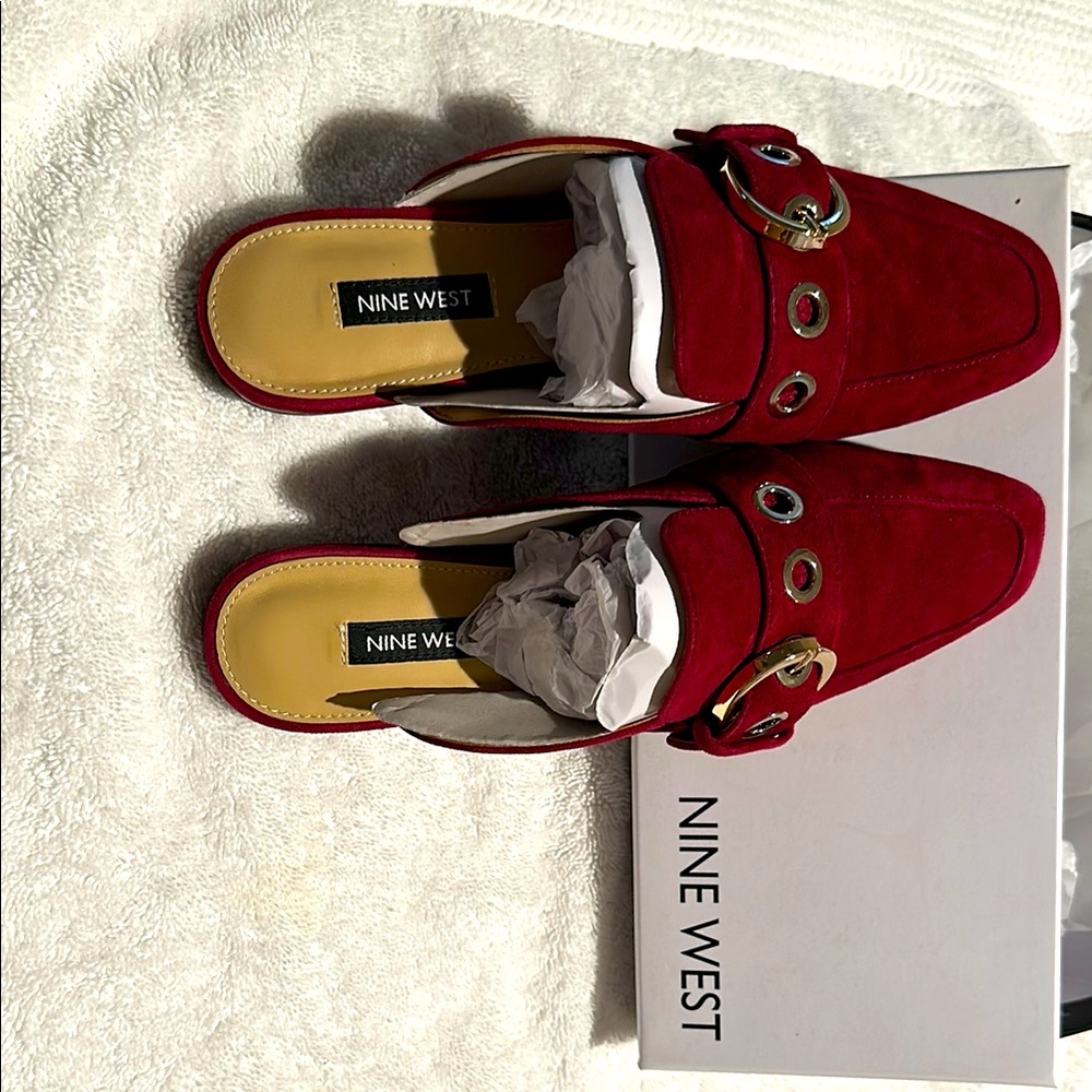 Nine West Women's Red Suede Loafers